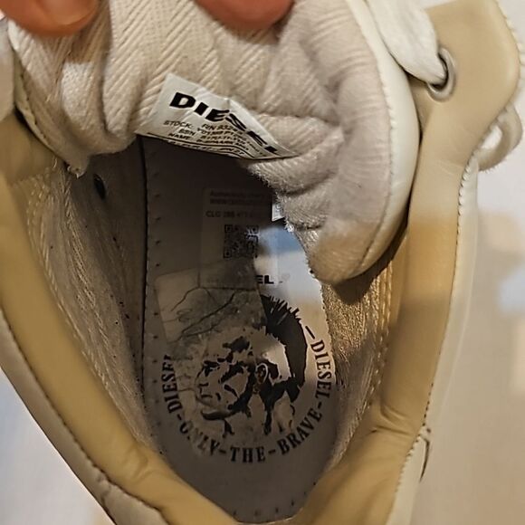 DIESEL S-Spaark Mid Leather Sneakers Ice size 9 - Picture 6 of 8